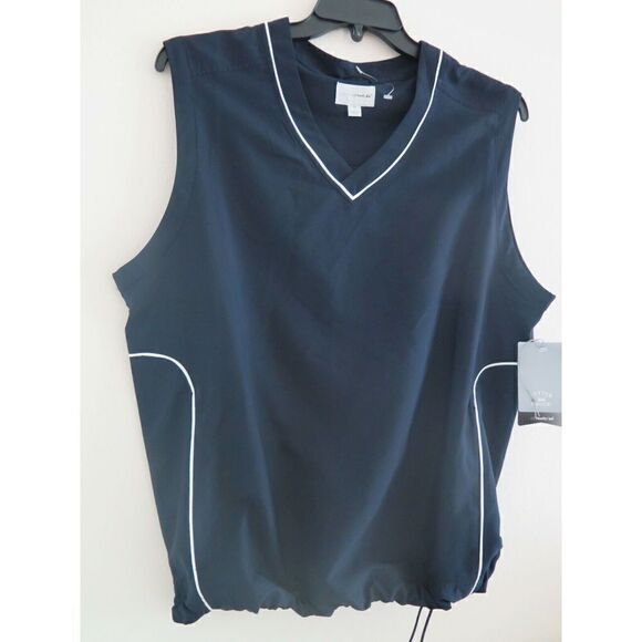 Cutter & Buck Mens Sz S Navy Windtec Pull-Over Zippered Pocket Vest - Picture 2 of 5